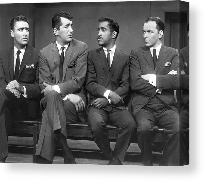 1960 Canvas Print featuring the photograph Ocean's Eleven Rat Pack by Underwood Archives
