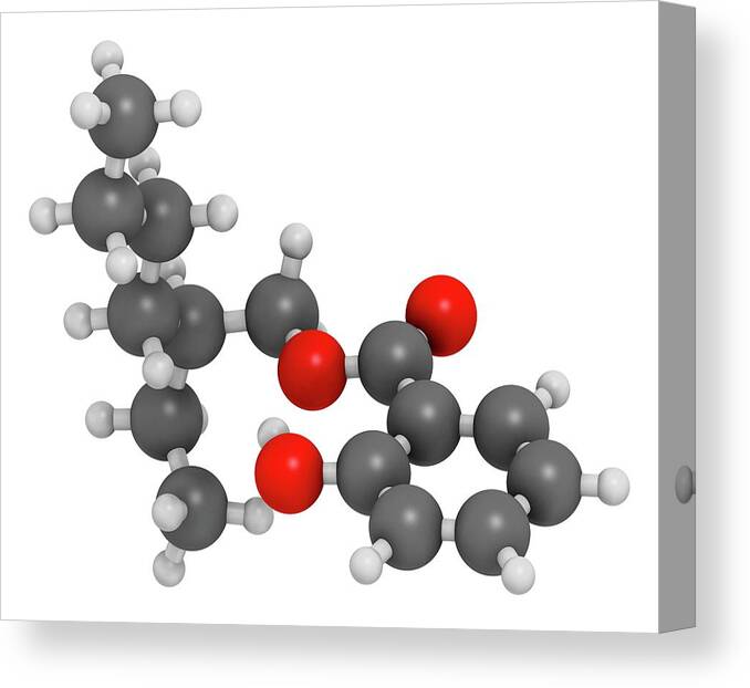 Artwork Canvas Print featuring the photograph Octyl Salicylate Sunscreen Molecule by Molekuul