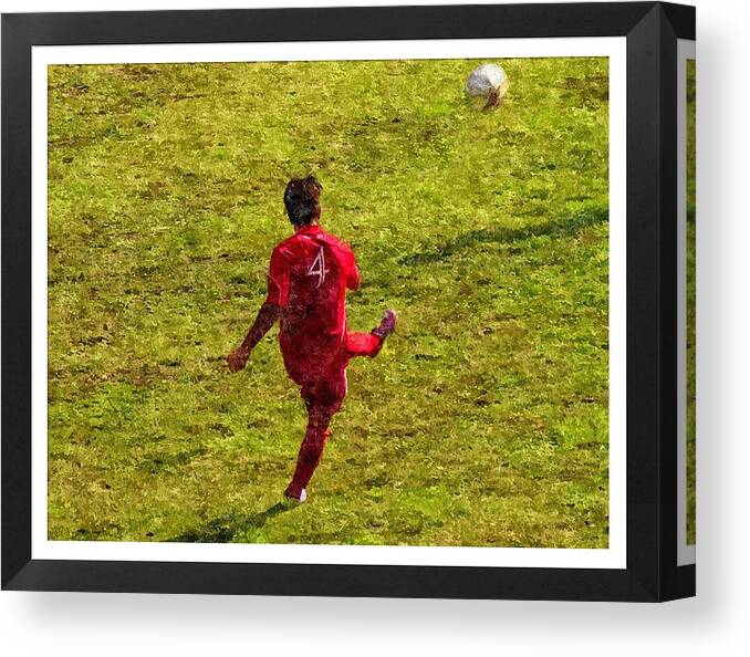 Soccer Canvas Print featuring the photograph Oil Painting Of Soccer Player by John Vito Figorito