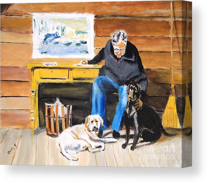 Human Interest Canvas Print featuring the painting Old Friends by Judy Kay