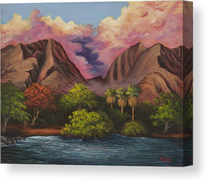 Landscape Canvas Print featuring the painting Olowalu Valley by Darice Machel McGuire