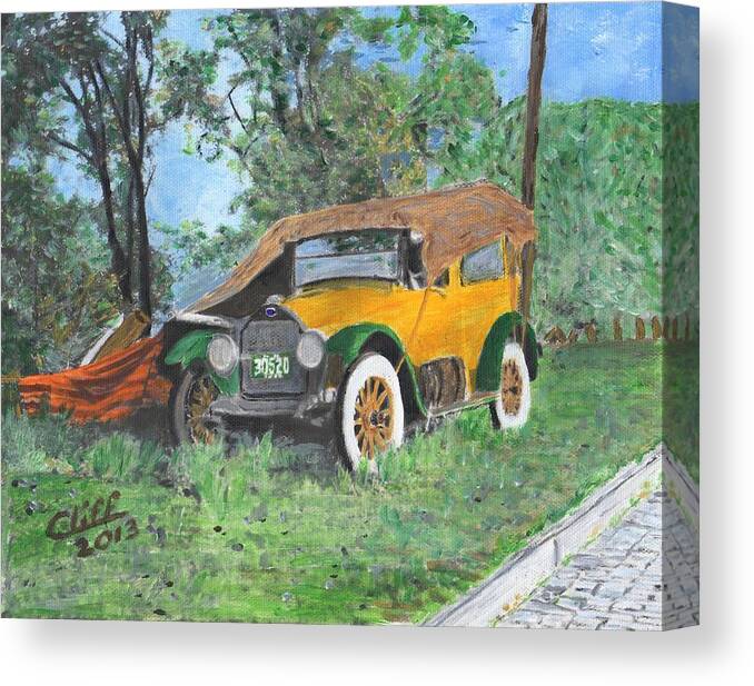 Travel Canvas Print featuring the painting On the Road 1920 by Cliff Wilson