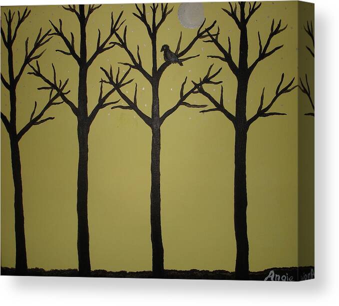 Trees Canvas Print featuring the painting Once Upon a Vine by Angie Butler