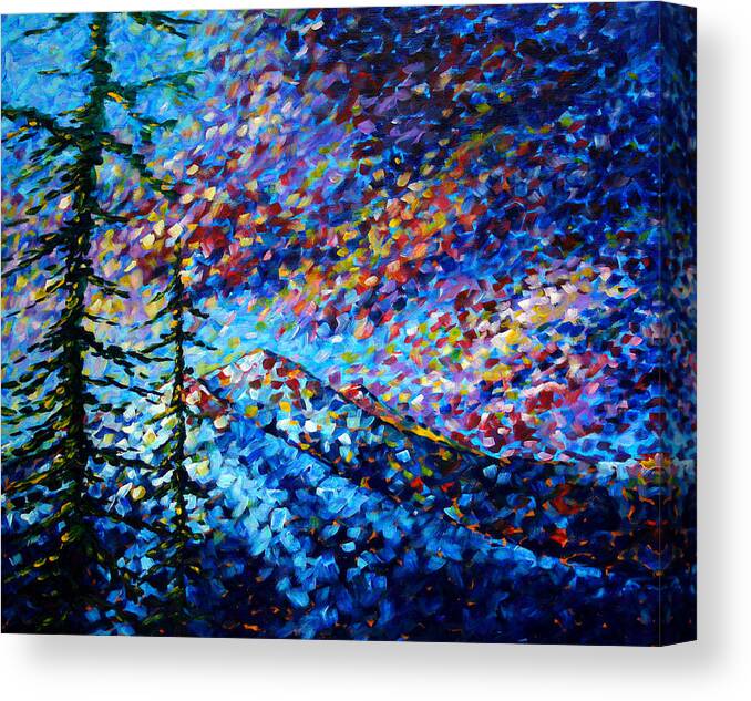Abstract Canvas Print featuring the painting Original Abstract Impressionist Landscape Contemporary Art by MADART Mountain Glory by Megan Duncanson