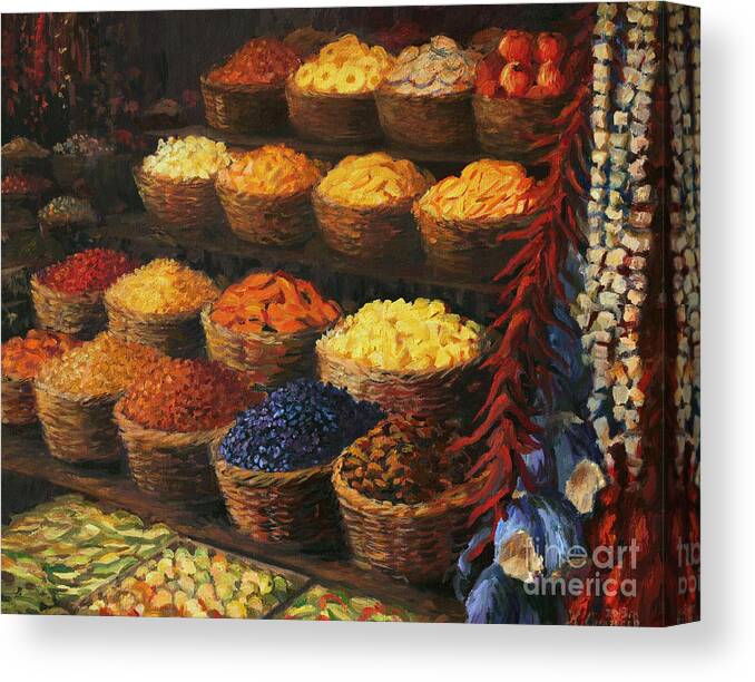 Fruits Canvas Print featuring the painting Palette of The Orient by Kiril Stanchev