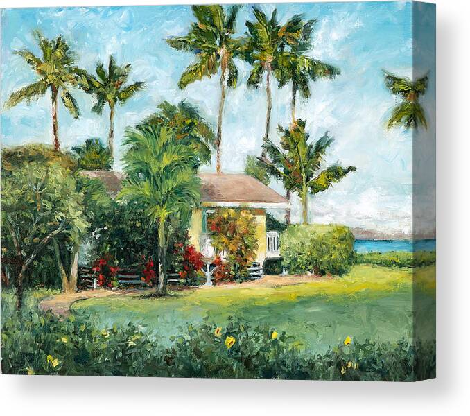 Maui Canvas Print featuring the painting Palm Cottage by Stacy Vosberg