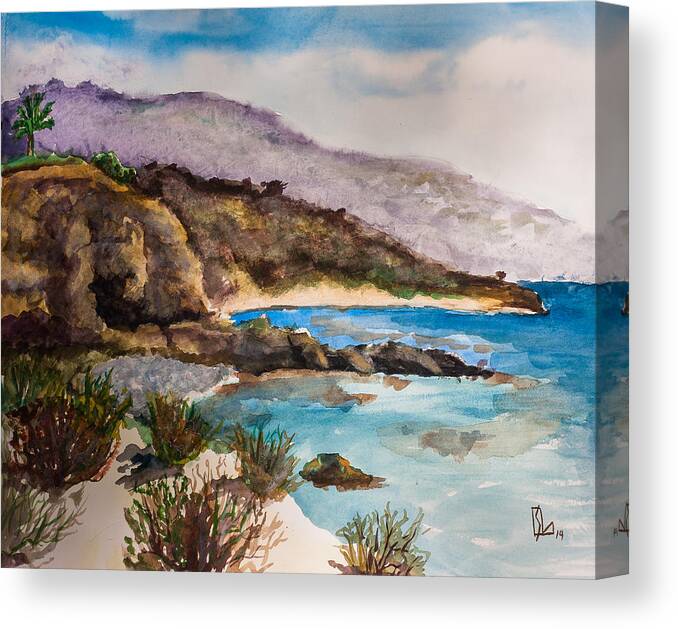 Ocean Canvas Print featuring the painting Palos Verdes Peninsula by Lee Stockwell