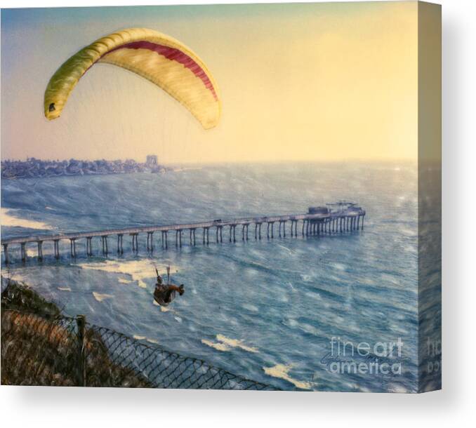 Paragliding Canvas Print featuring the photograph Paragliding Torrey Pines by Glenn McNary