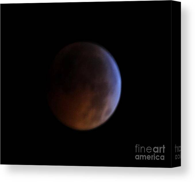 Red White And Blue Moon Canvas Print featuring the photograph Lunar Patriot by Joshua Bales