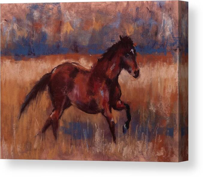 Horse Canvas Print featuring the painting Payote's Run by Jim Fronapfel