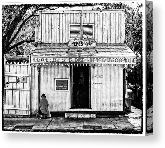 Americana Canvas Print featuring the photograph Pepes Cafe by Robert FERD Frank