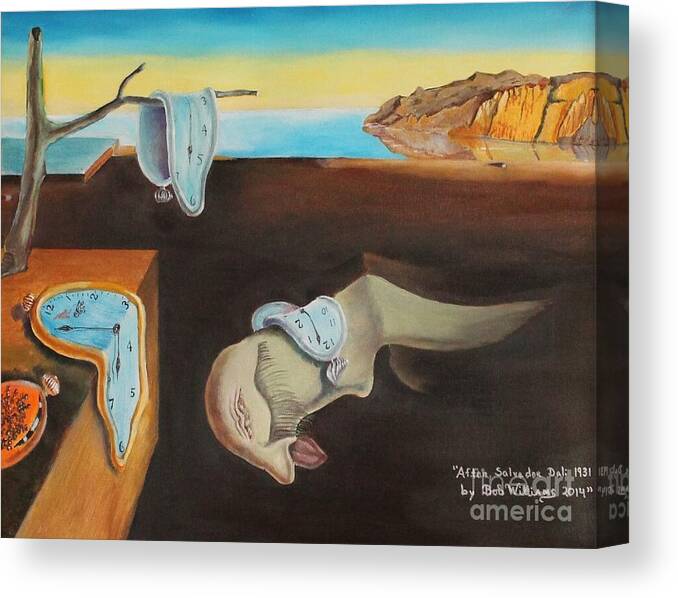 Salvador Dali Canvas Print featuring the painting Persistence of Memory by Bob Williams