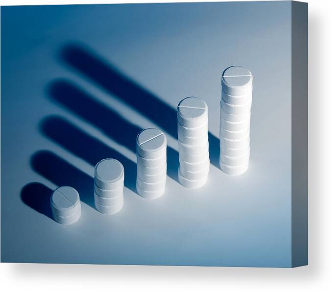 Shadow Canvas Print featuring the photograph Pharmacy rising graph by Mordolff