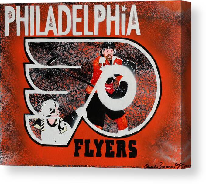 Philadelphia Canvas Print featuring the painting Philadelphia Flyers by Eduardo Zancanaro