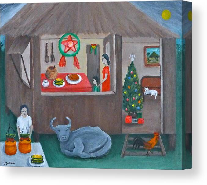 Philippine Christmas Canvas Print featuring the painting Philippine Christmas 3 by Victoria Lakes