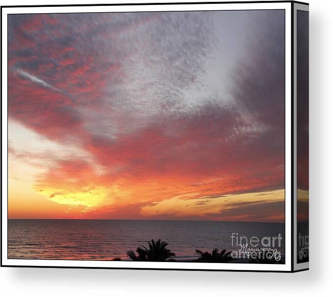 Sunset Canvas Print featuring the photograph Photo Finish by Mariarosa Rockefeller