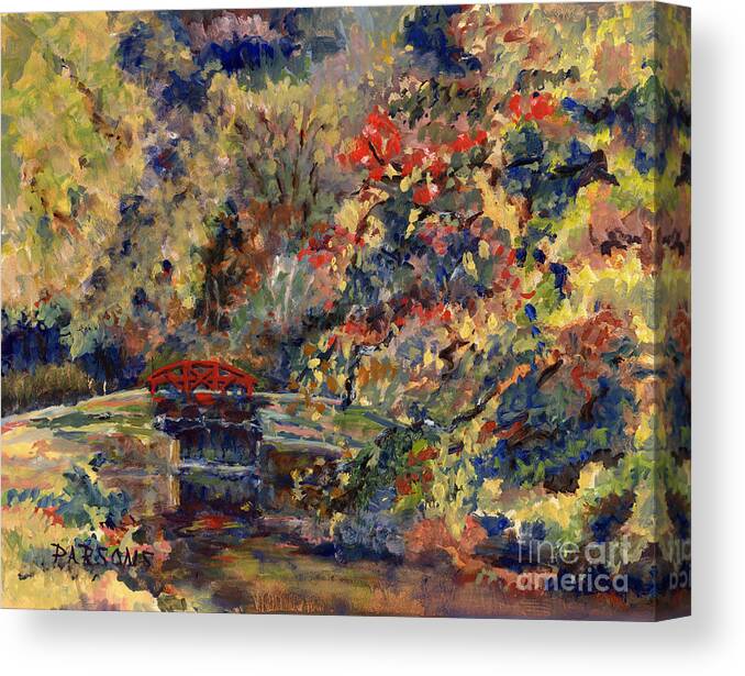Point Pleasant Lock Canvas Print featuring the painting Point Pleasant Lock in Bucks County by Pamela Parsons