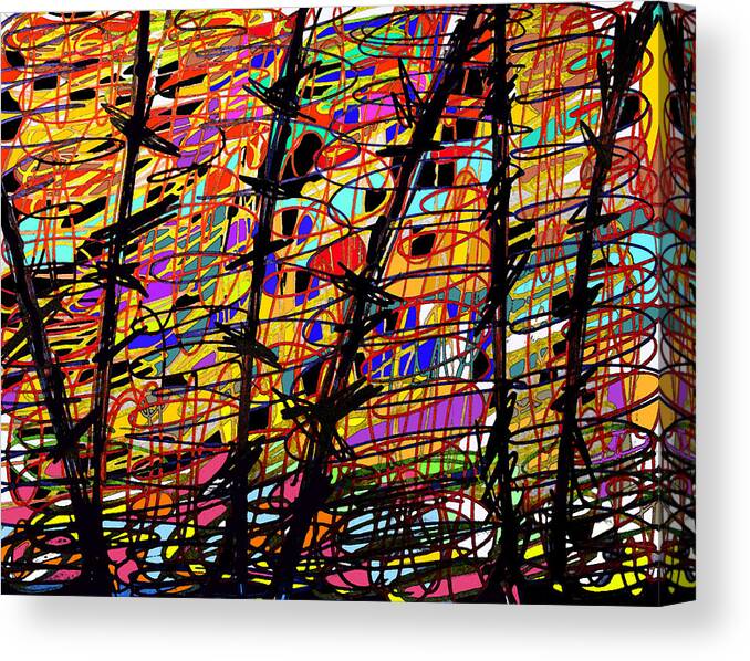 Abstract Canvas Print featuring the digital art Pollock Updated by Ian MacDonald