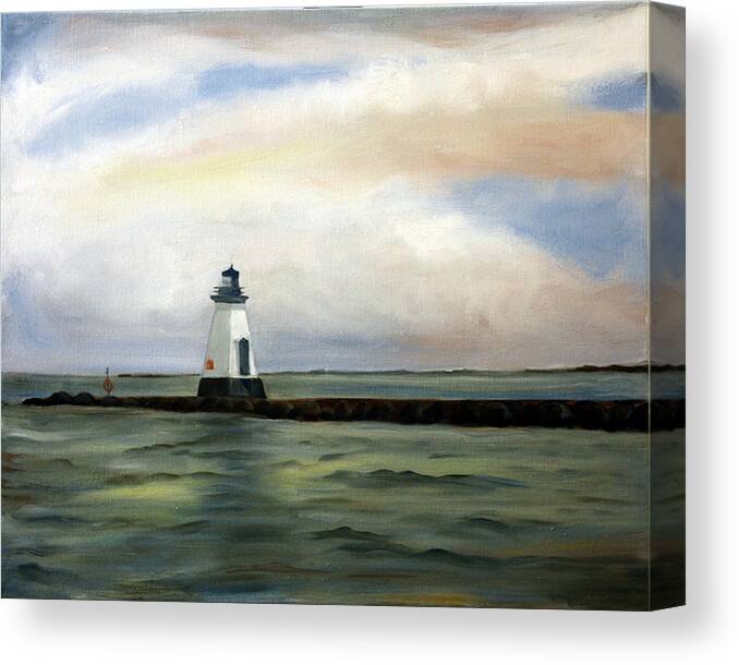 Niagara Canvas Print featuring the painting Port Dalhousie Lighthouse by Sarah Lynch