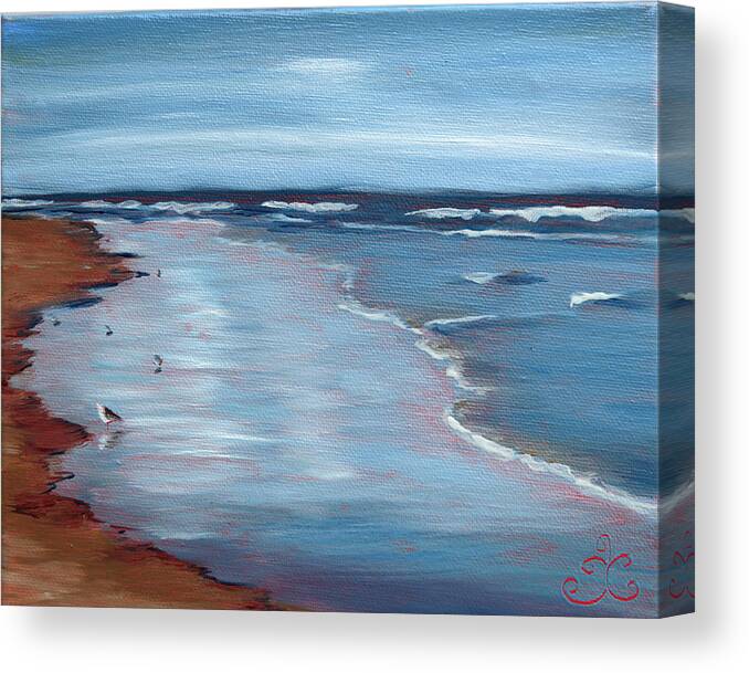 Water Canvas Print featuring the painting Portrait of Ogunquit by Trina Teele
