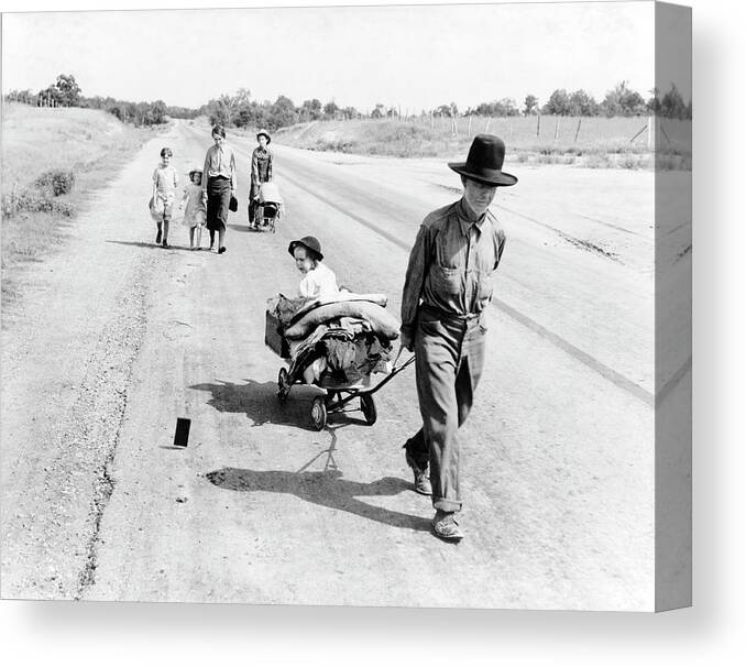 Human Canvas Print featuring the photograph Poverty In Great Depression by Library Of Congress