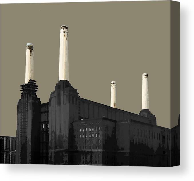 Battersea Canvas Print featuring the mixed media Power - French GREY #2 by BFA Prints