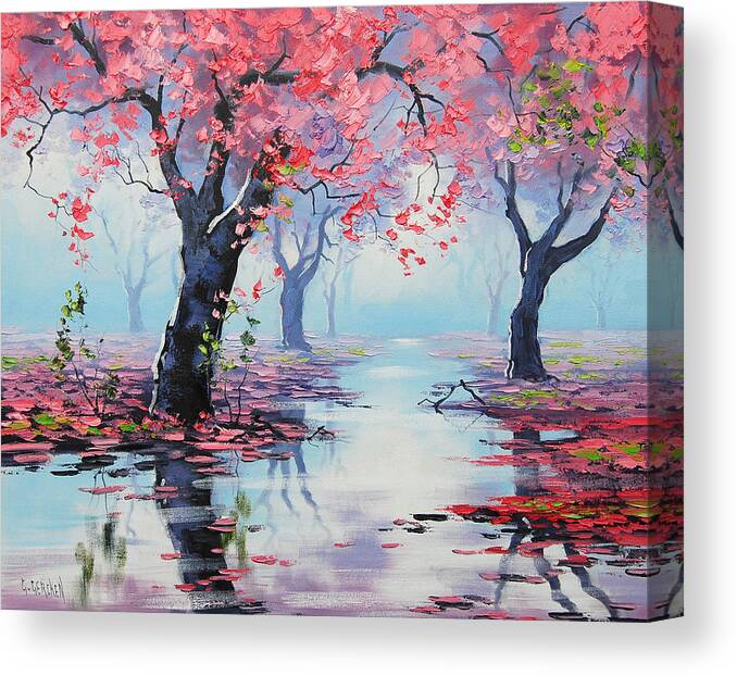 Pink Trees Canvas Print featuring the painting Pretty in Pink by Graham Gercken