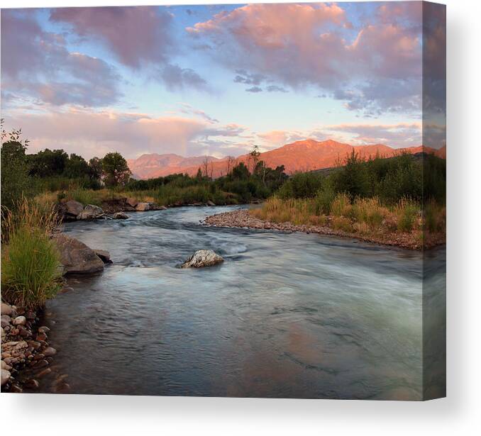 Provo River Canvas Print featuring the photograph Provo River Sunrise by Wasatch Light