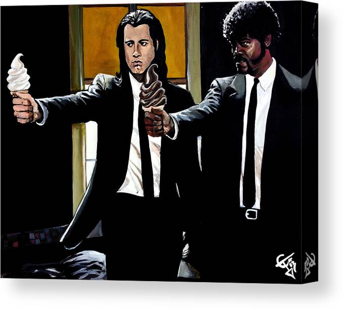 Pulp Fiction Canvas Print featuring the painting Pulp Ice Cream by Tom Carlton