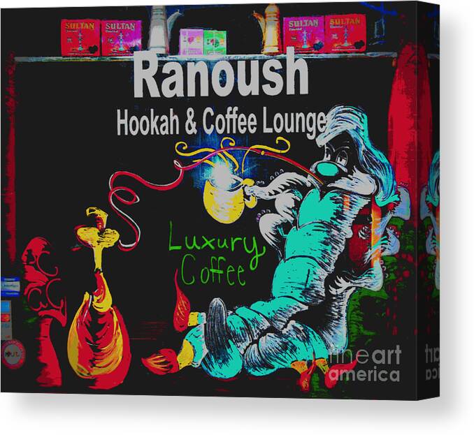  Canvas Print featuring the photograph Ranoush Painted by Kelly Awad