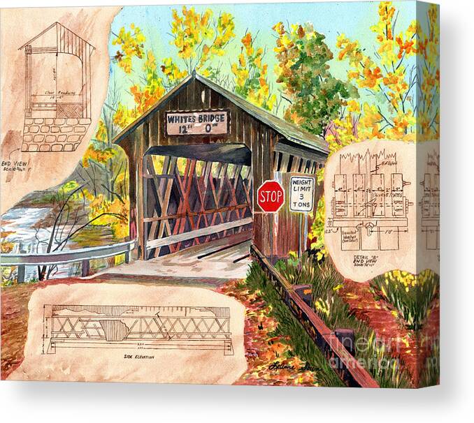 Bridge Canvas Print featuring the painting Rebuild the Bridge by LeAnne Sowa