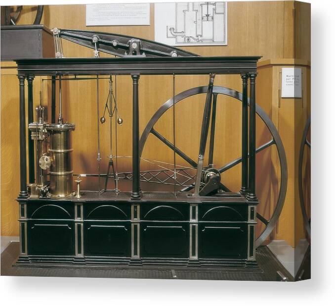 Photography Canvas Print featuring the photograph Reconstruction Of The Steam Engine by Everett