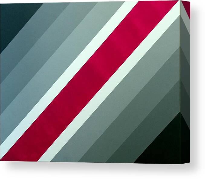 Bold Graphics Canvas Print featuring the painting Red Chevron by Thomas Gronowski