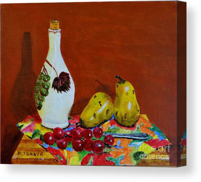 Still Life Canvas Print featuring the painting Red Grapes by Melvin Turner