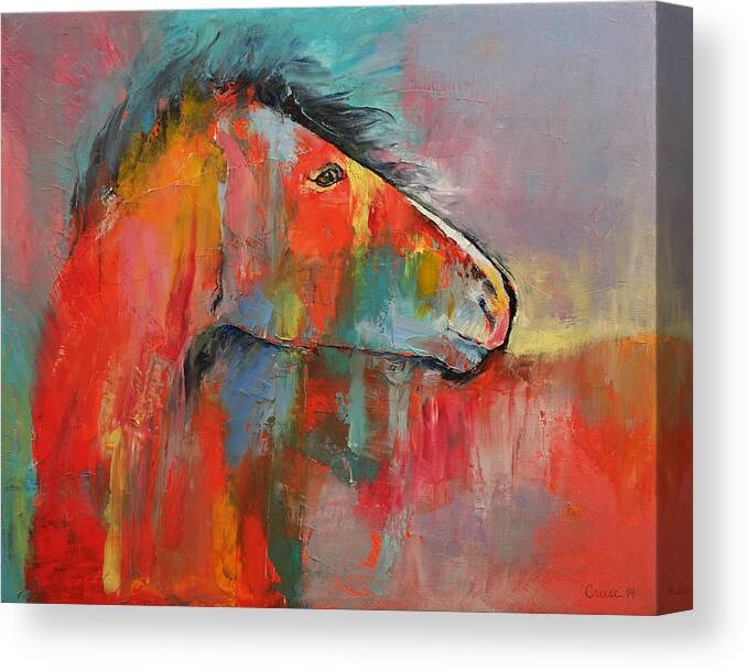 Art Canvas Print featuring the painting Red Horse by Michael Creese