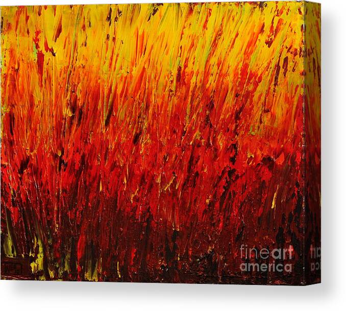 Heavy Texture Canvas Print featuring the painting RED by Teresa Wegrzyn