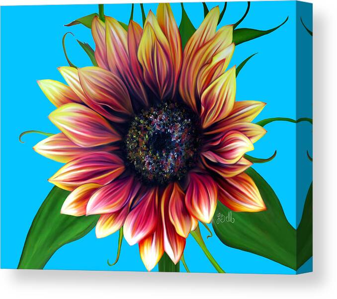 Sunflower Canvas Print featuring the painting Red Velvet by Laura Bell