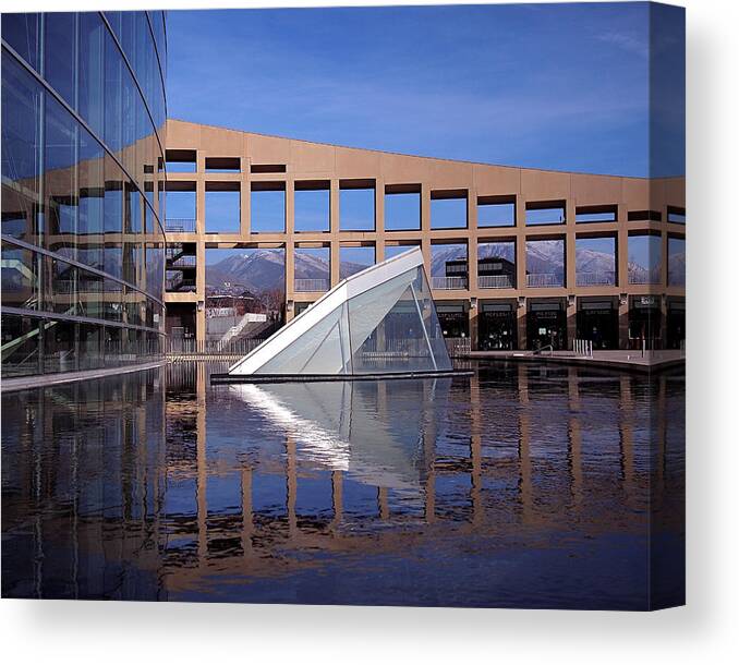 Salt Lake City Canvas Print featuring the photograph Reflections at the Library by Rona Black