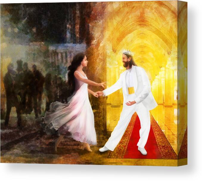 Jesus Canvas Print featuring the digital art Rescued From Darkness by Frances Miller