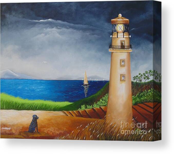 Light House Canvas Print featuring the painting Resilient by Nereida Rodriguez