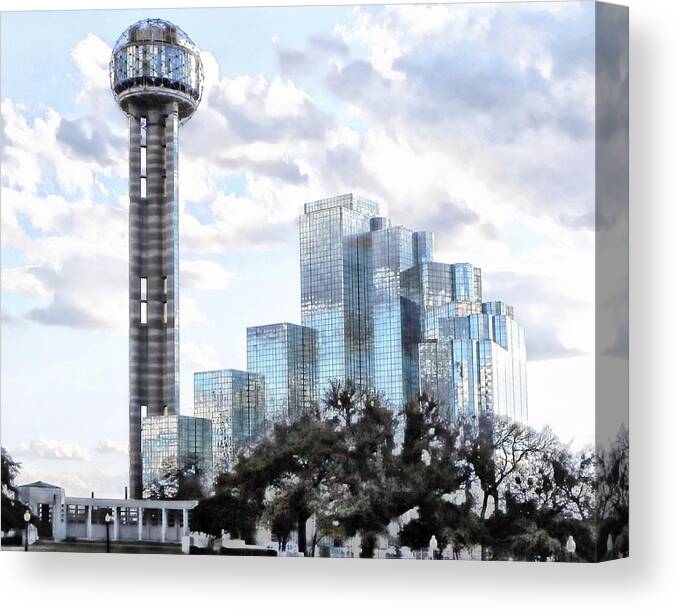 Dallas Canvas Print featuring the photograph Reunion Tower Dallas Texas by Kathy Churchman