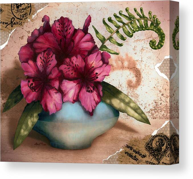 Rhododendron Canvas Print featuring the mixed media Rhododendron II by April Moen