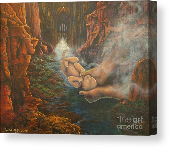 Newborn Canvas Print featuring the painting River of Life by Jeanette French
