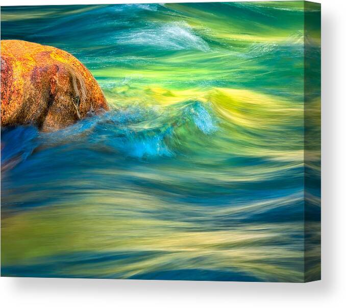 Nature Canvas Print featuring the photograph River Rock by Joan Herwig