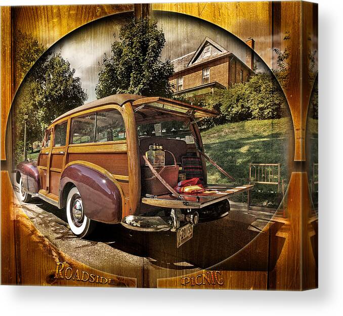 Cars Canvas Print featuring the photograph Roadside Picnic by John Anderson