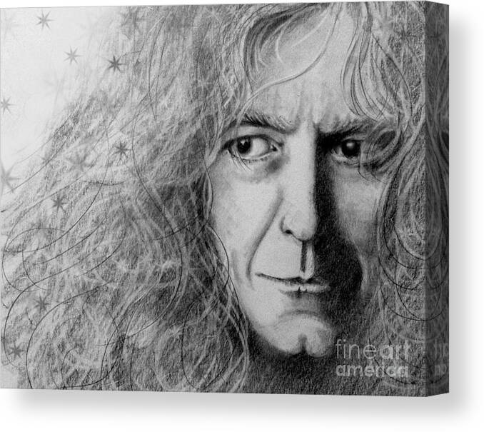 Robert Canvas Print featuring the drawing Robert Plant by Bella Apollonia
