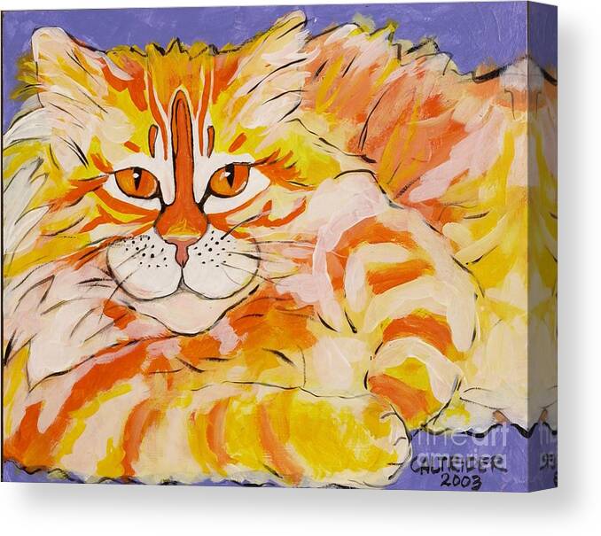 Cat Canvas Print featuring the painting Rocket by Alison Caltrider