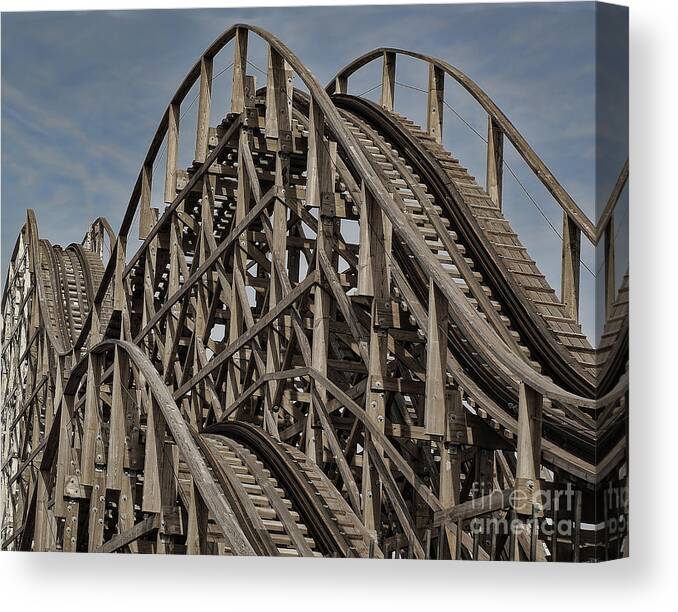 Ron Roberts Canvas Print featuring the photograph Roller coaster by Ron Roberts