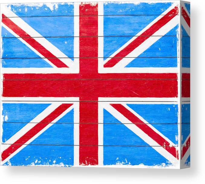 Union Jack Canvas Print featuring the digital art Rustic British Union Jack - Vintage Flag by Mark E Tisdale