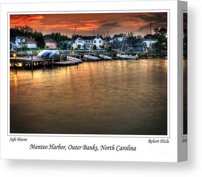 Harbor Lights Canvas Print featuring the photograph Safe Harbor Manteo North Carolina by Gene Bleile Photography 